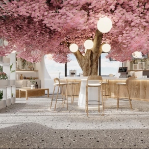 现代咖啡厅3D模型下载